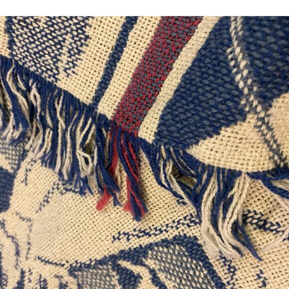 Vintage Victorian Woman Golfer Stroke Swing Throw Blanket Fringe 100% Cotton USA - Picture 5 of 10